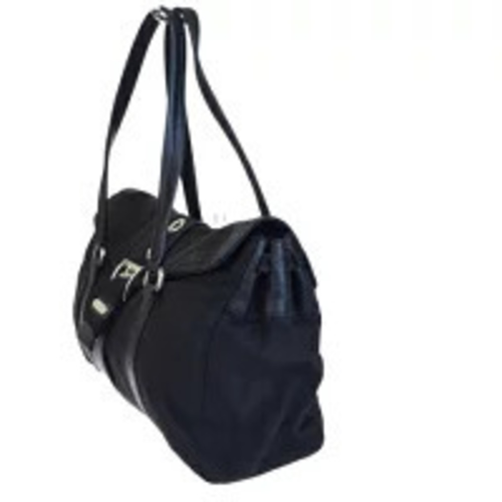 Prada black tote logo Tessuto triangular Signature Black